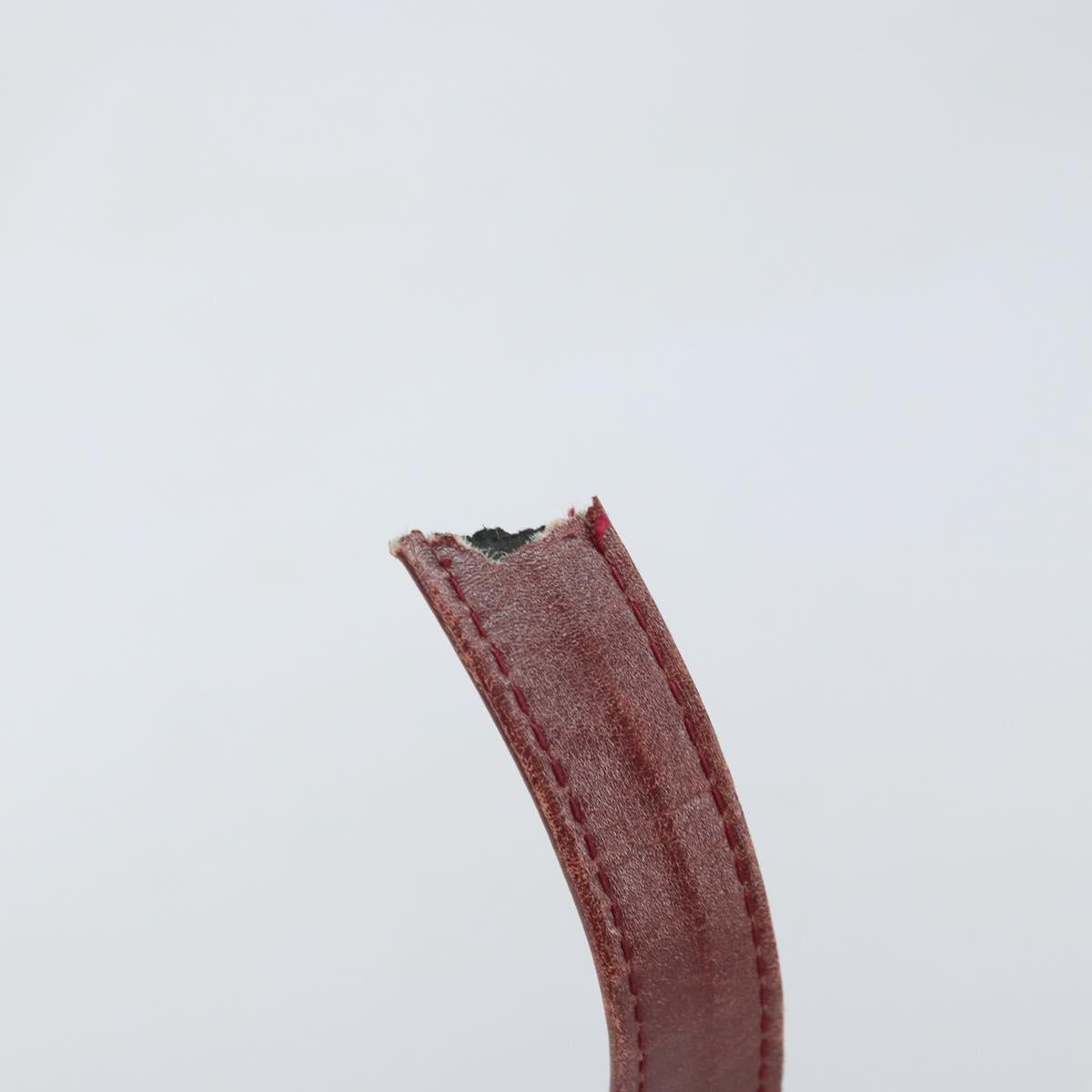 GUCCI Shoulder Bag Leather Bordeaux Gold Auth ep13238