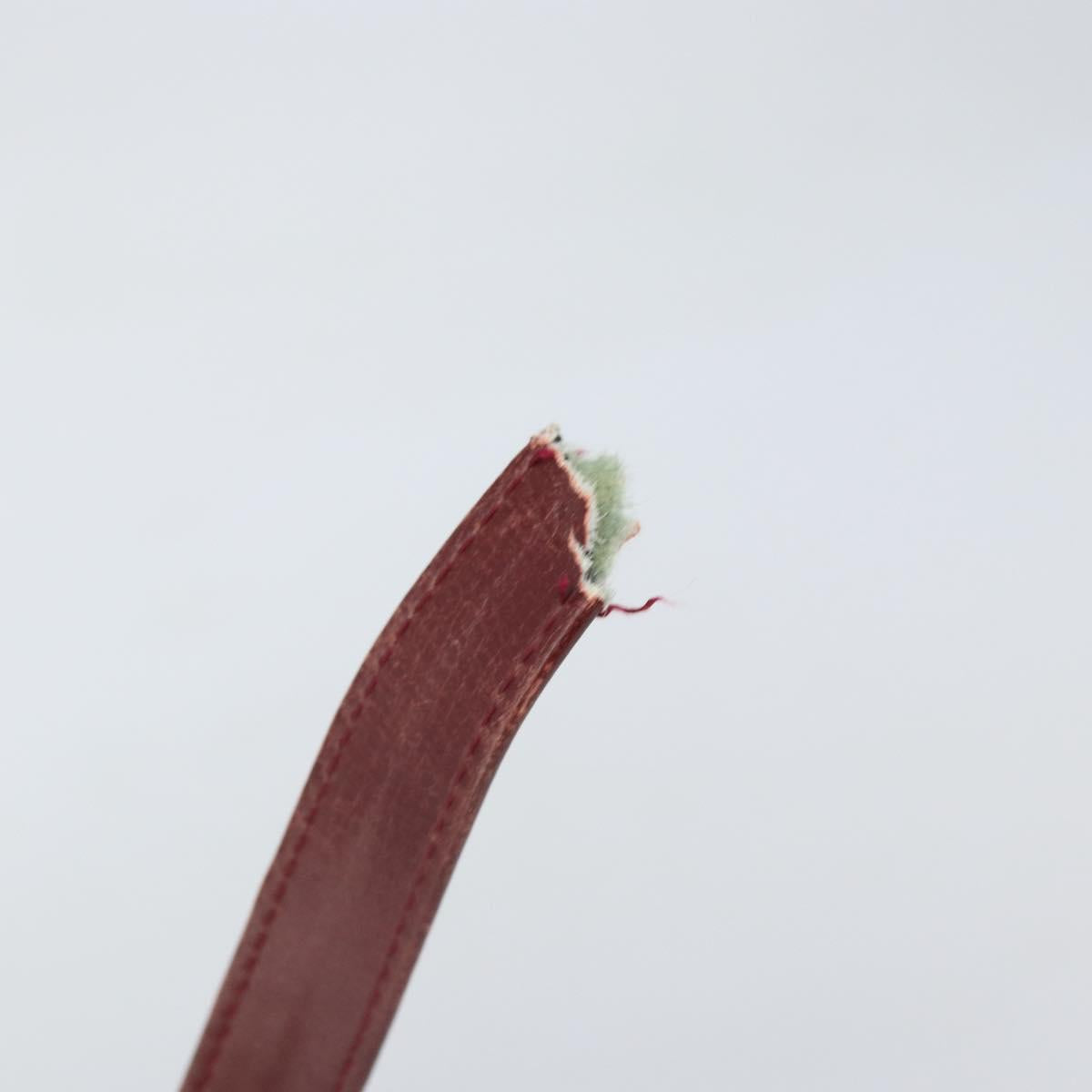 GUCCI Shoulder Bag Leather Bordeaux Gold Auth ep13238