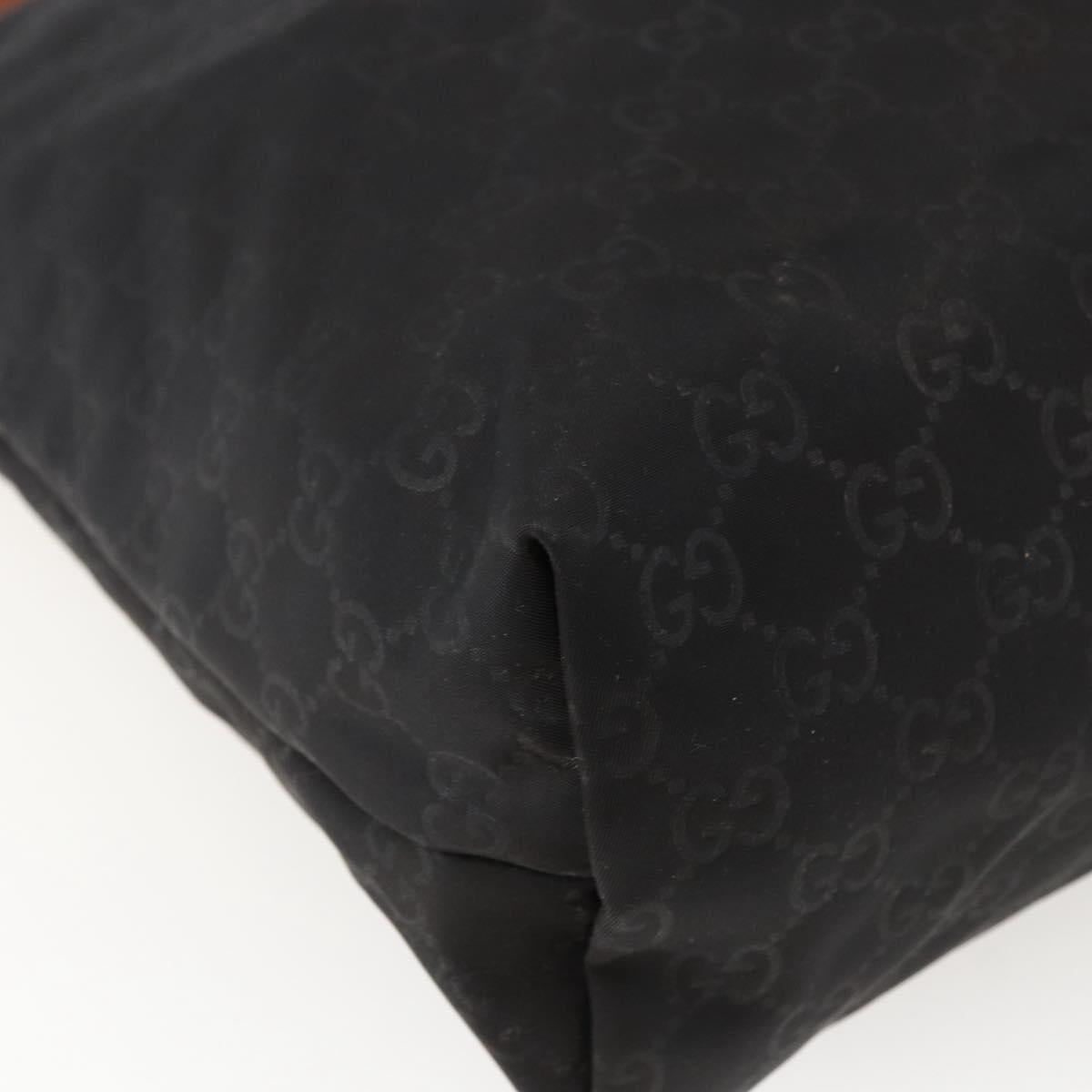 GUCCI GG Canvas Shoulder Bag Nylon Black Silver 308840 Auth ep13242