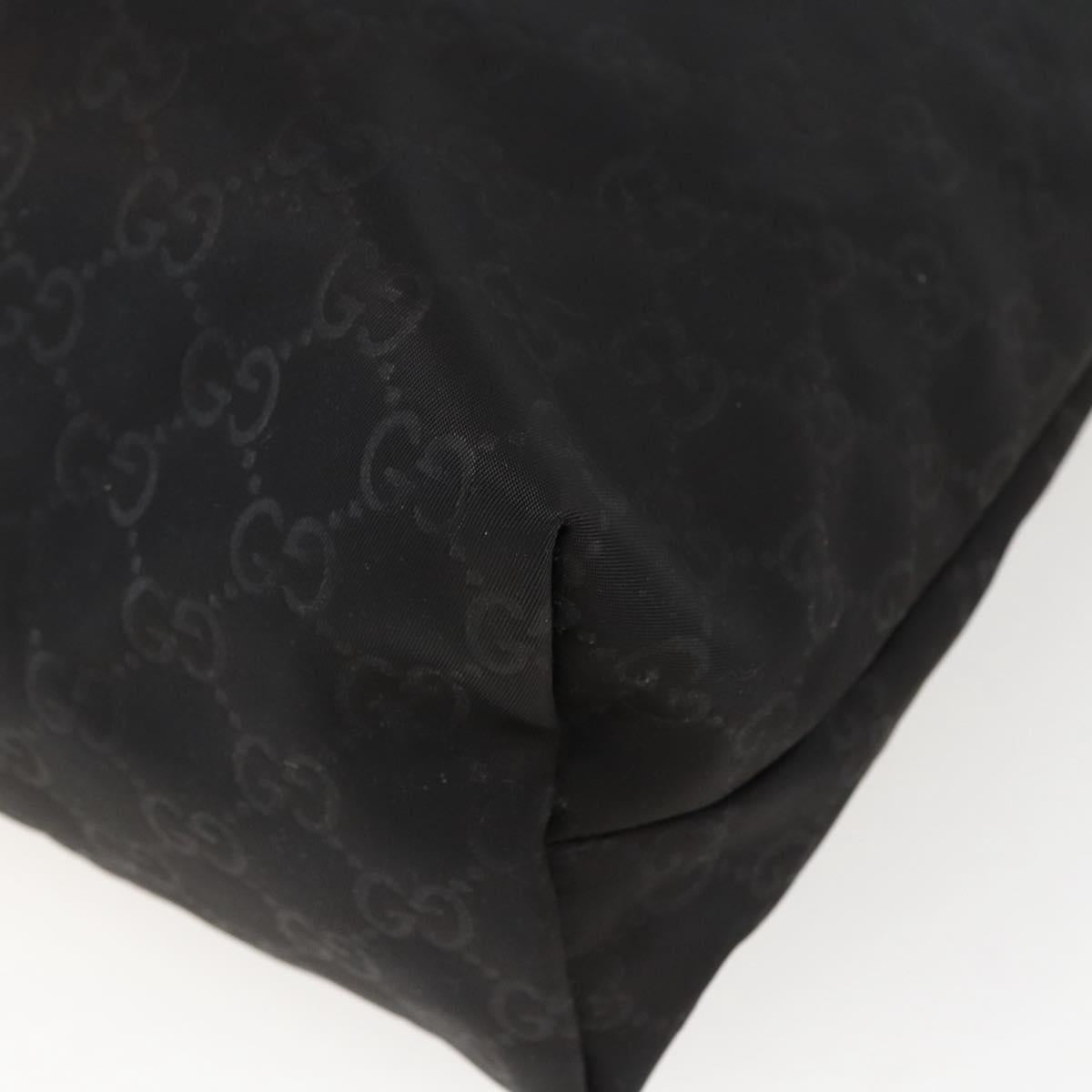 GUCCI GG Canvas Shoulder Bag Nylon Black Silver 308840 Auth ep13242