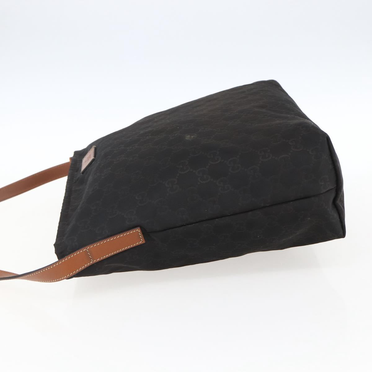 GUCCI GG Canvas Shoulder Bag Nylon Black Silver 308840 Auth ep13242