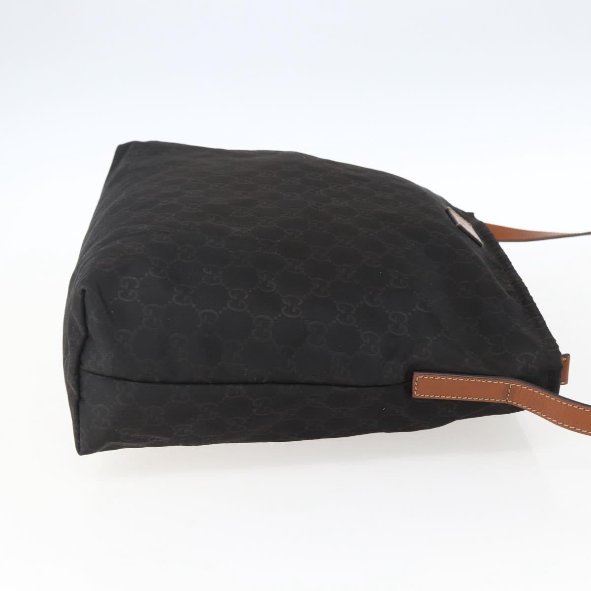 GUCCI GG Canvas Shoulder Bag Nylon Black Silver 308840 Auth ep13242