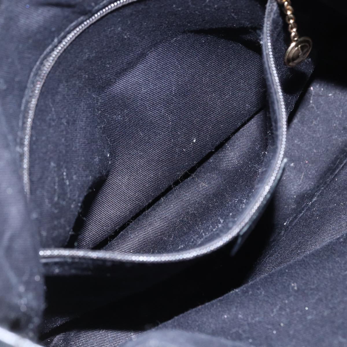 GUCCI Bamboo Hand Bag Leather 2way Black Gold 001 2123 1638 Auth ep13245