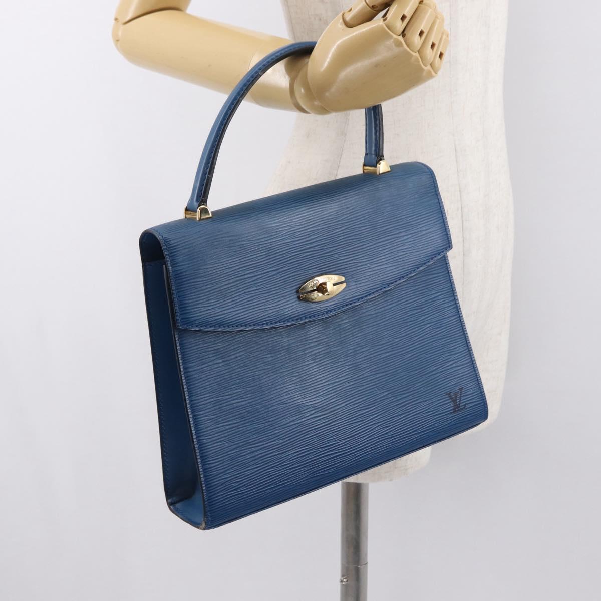 LOUIS VUITTON Epi Malesherbes Hand Bag Blue M52375 LV Auth ep13253