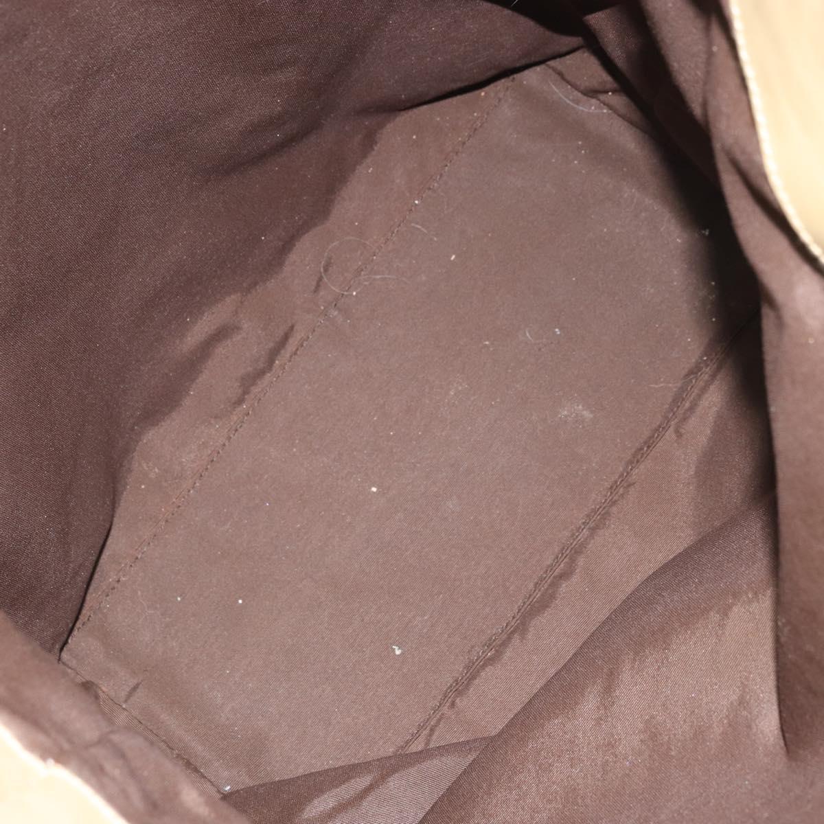 GUCCI GG Canvas Tote Bag Dark Brown Silver 31243 Auth ep13258