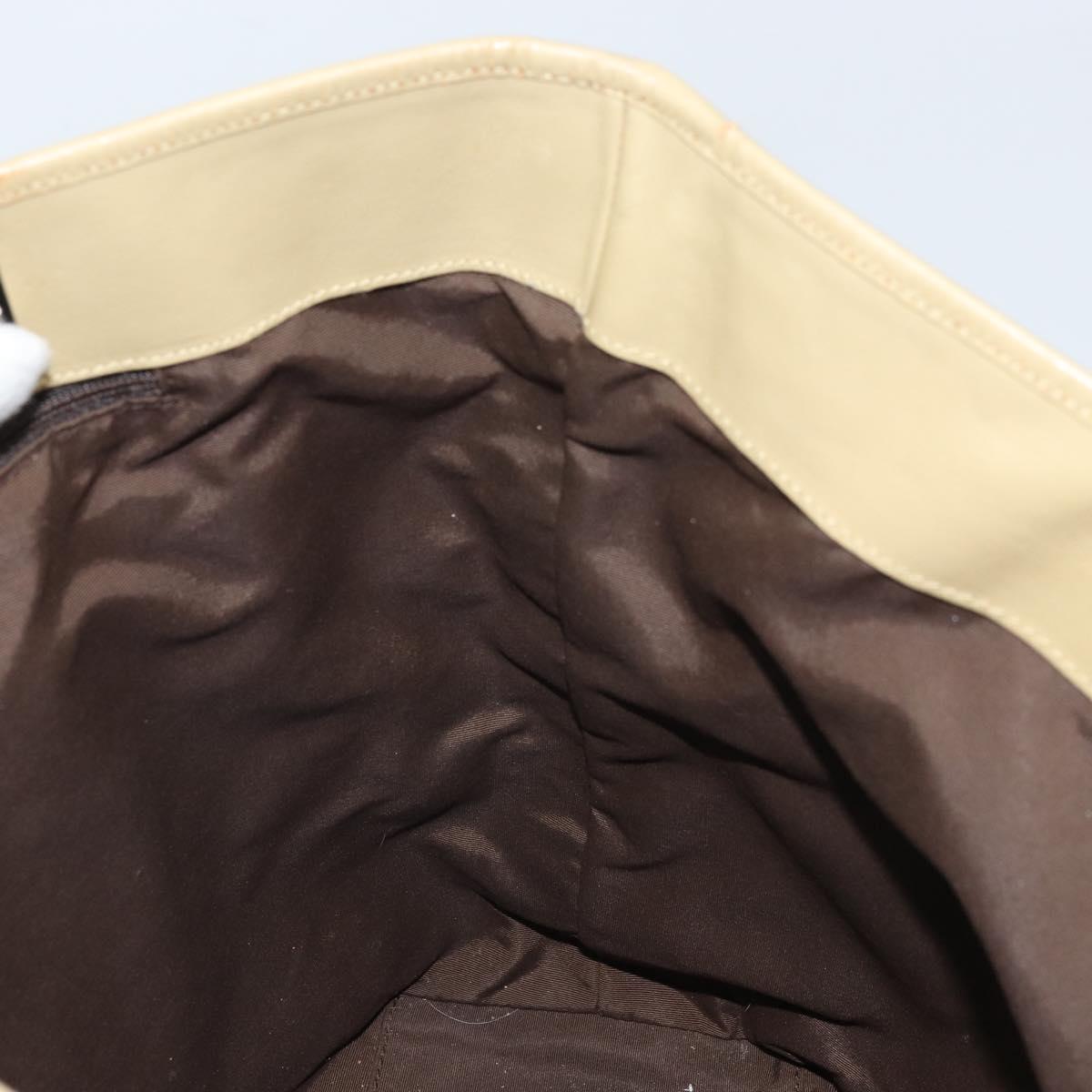 GUCCI GG Canvas Tote Bag Dark Brown Silver 31243 Auth ep13258