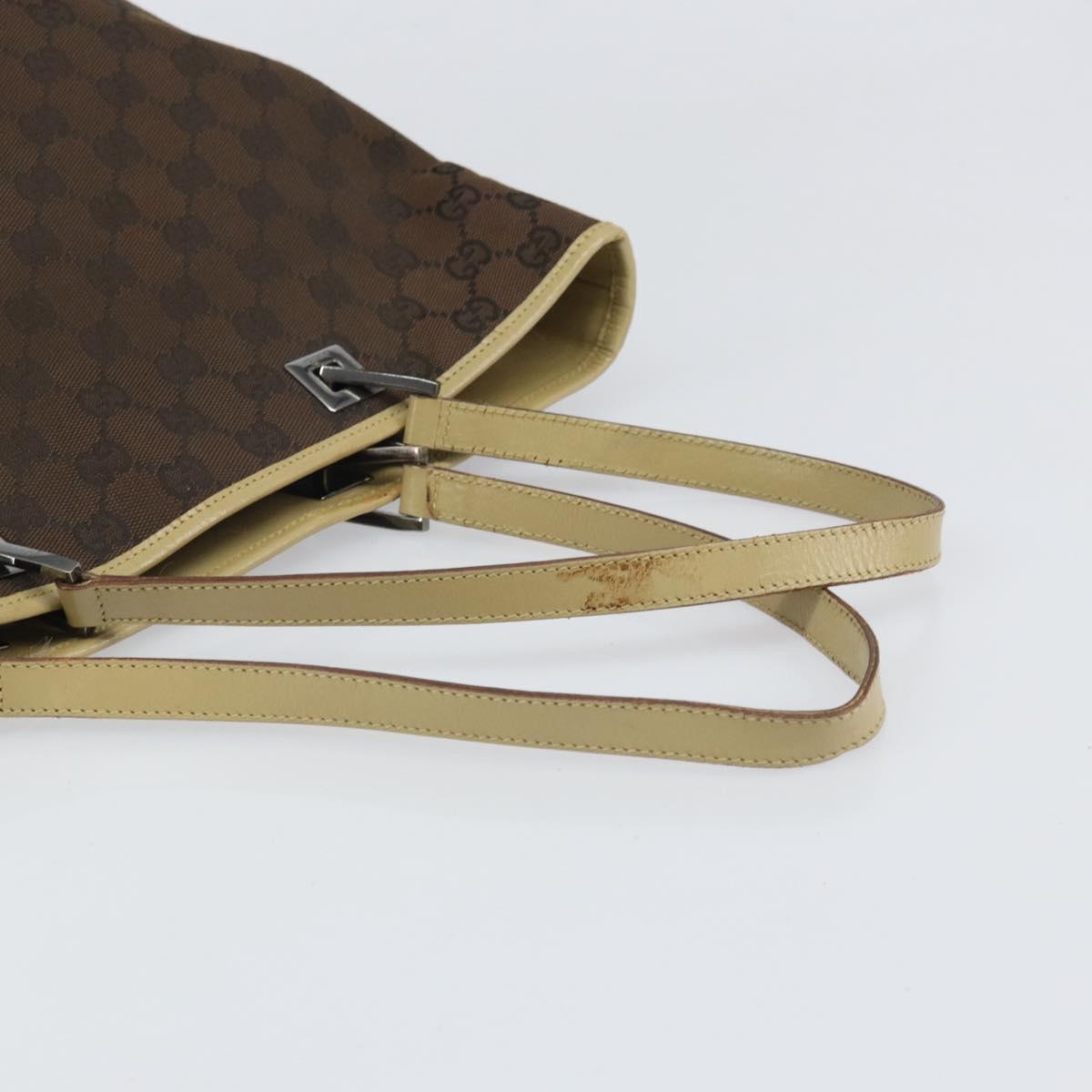 GUCCI GG Canvas Tote Bag Dark Brown Silver 31243 Auth ep13258