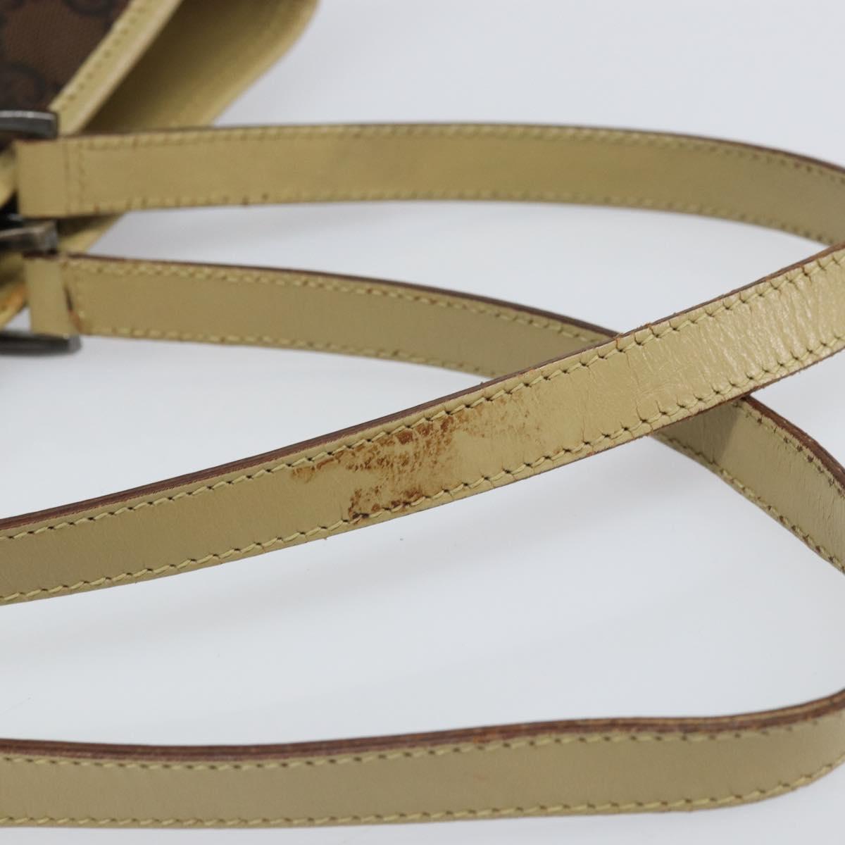 GUCCI GG Canvas Tote Bag Dark Brown Silver 31243 Auth ep13258