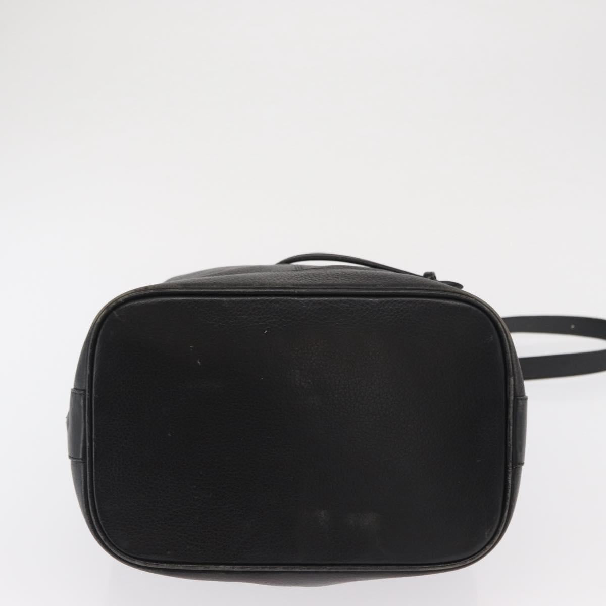Burberrys Shoulder Bag Leather Black Gold Auth ep13262