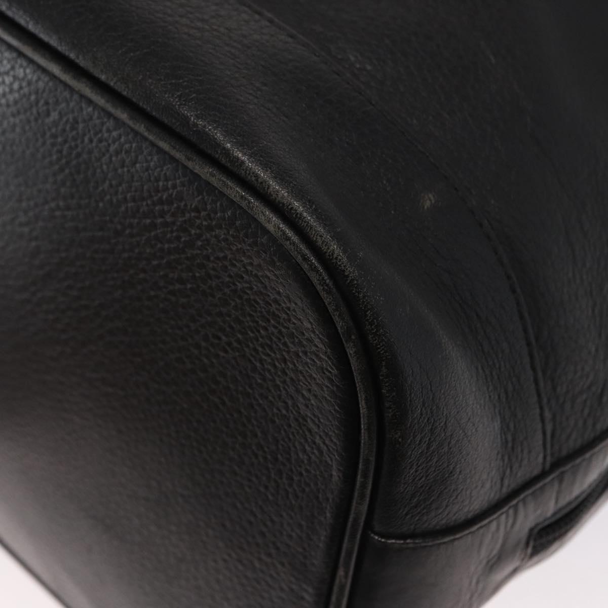 Burberrys Shoulder Bag Leather Black Gold Auth ep13262