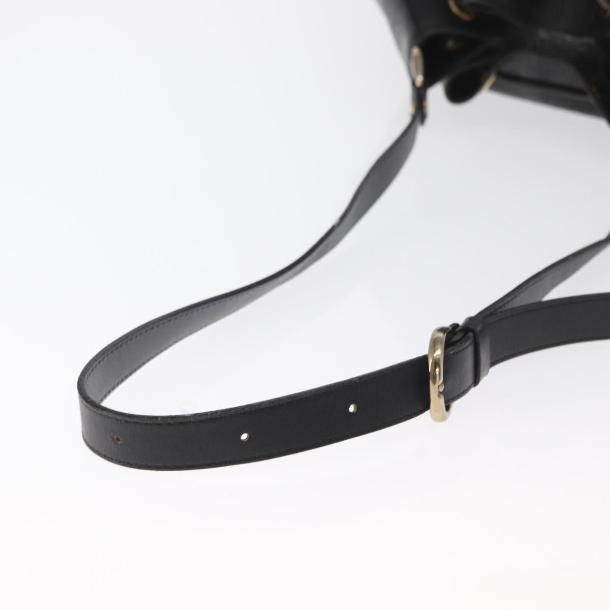 Burberrys Shoulder Bag Leather Black Gold Auth ep13262