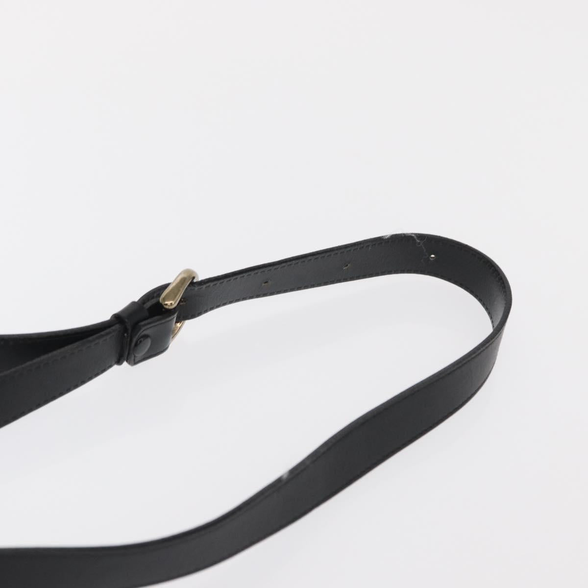 Burberrys Shoulder Bag Leather Black Gold Auth ep13262