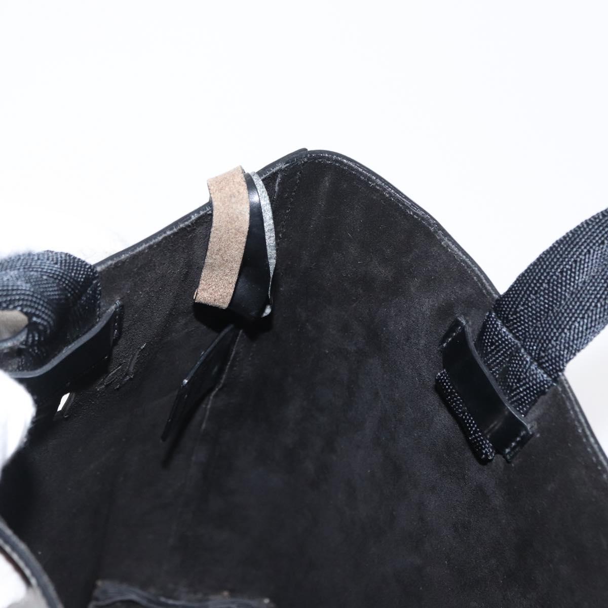 PRADA Hand Bag Leather Black Auth ep13263