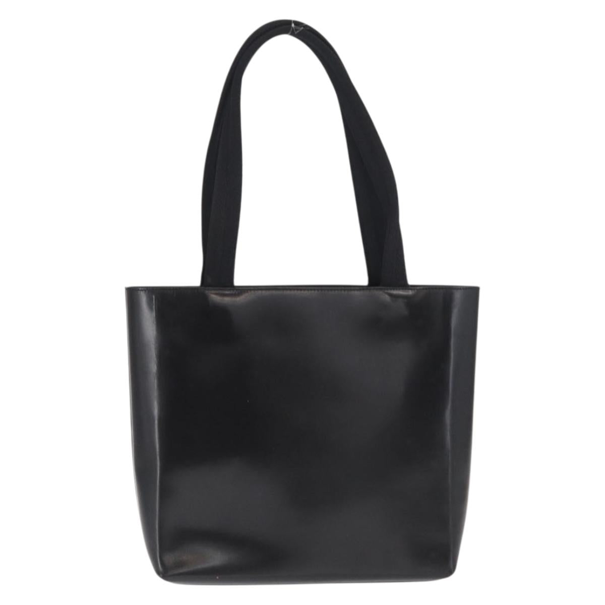 PRADA Hand Bag Leather Black Auth ep13263