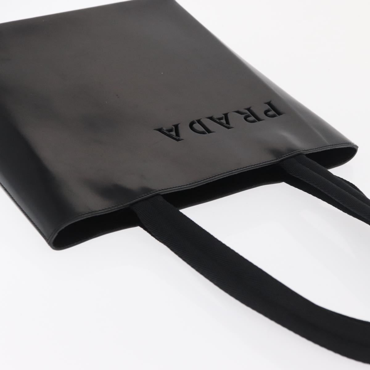 PRADA Hand Bag Leather Black Auth ep13263