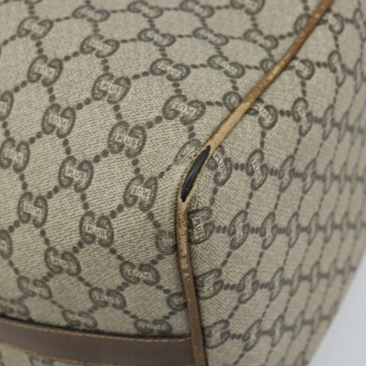 GUCCI GG Plus Supreme Hand Bag PVC Beige Gold Auth ep13270