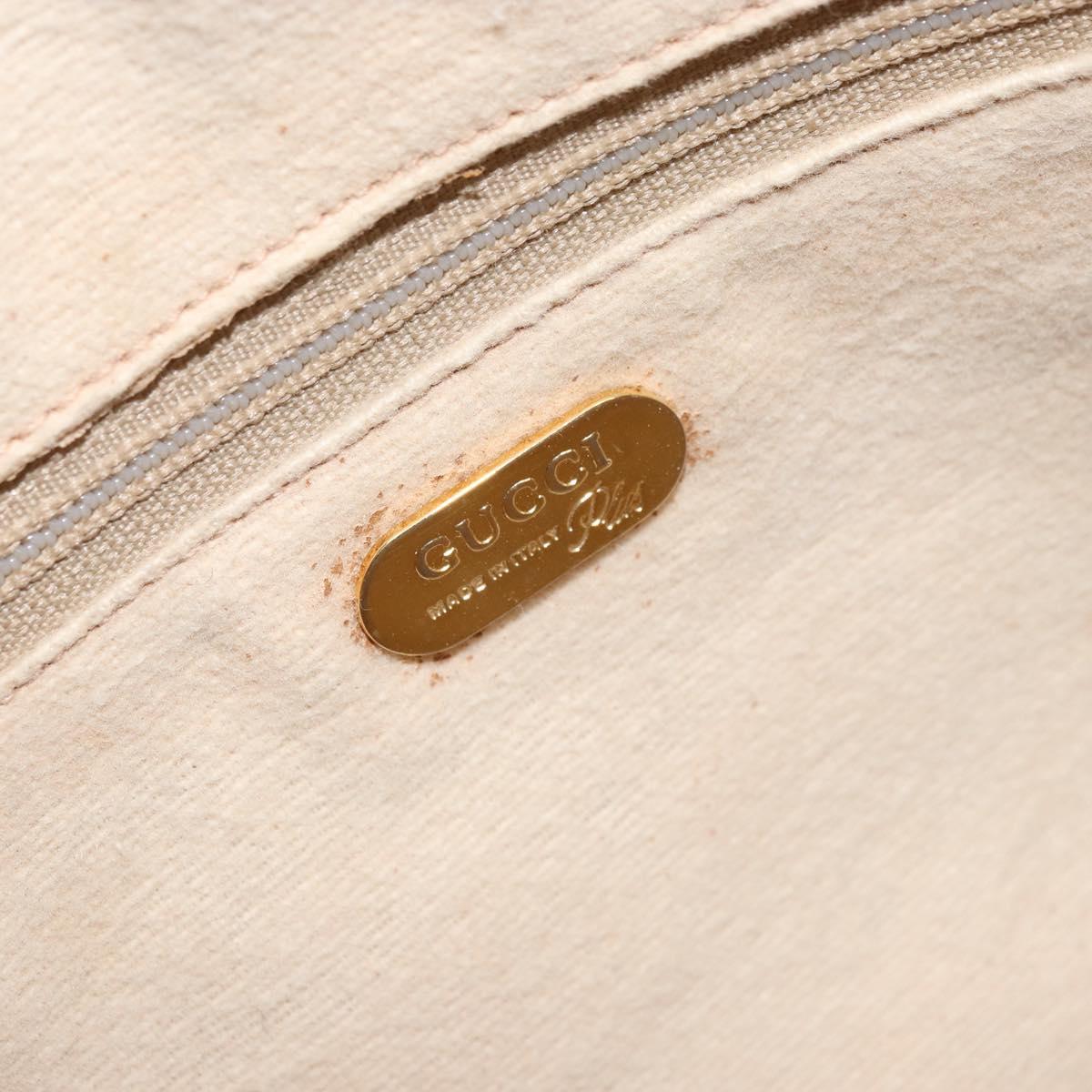 GUCCI GG Plus Supreme Hand Bag PVC Beige Gold Auth ep13270