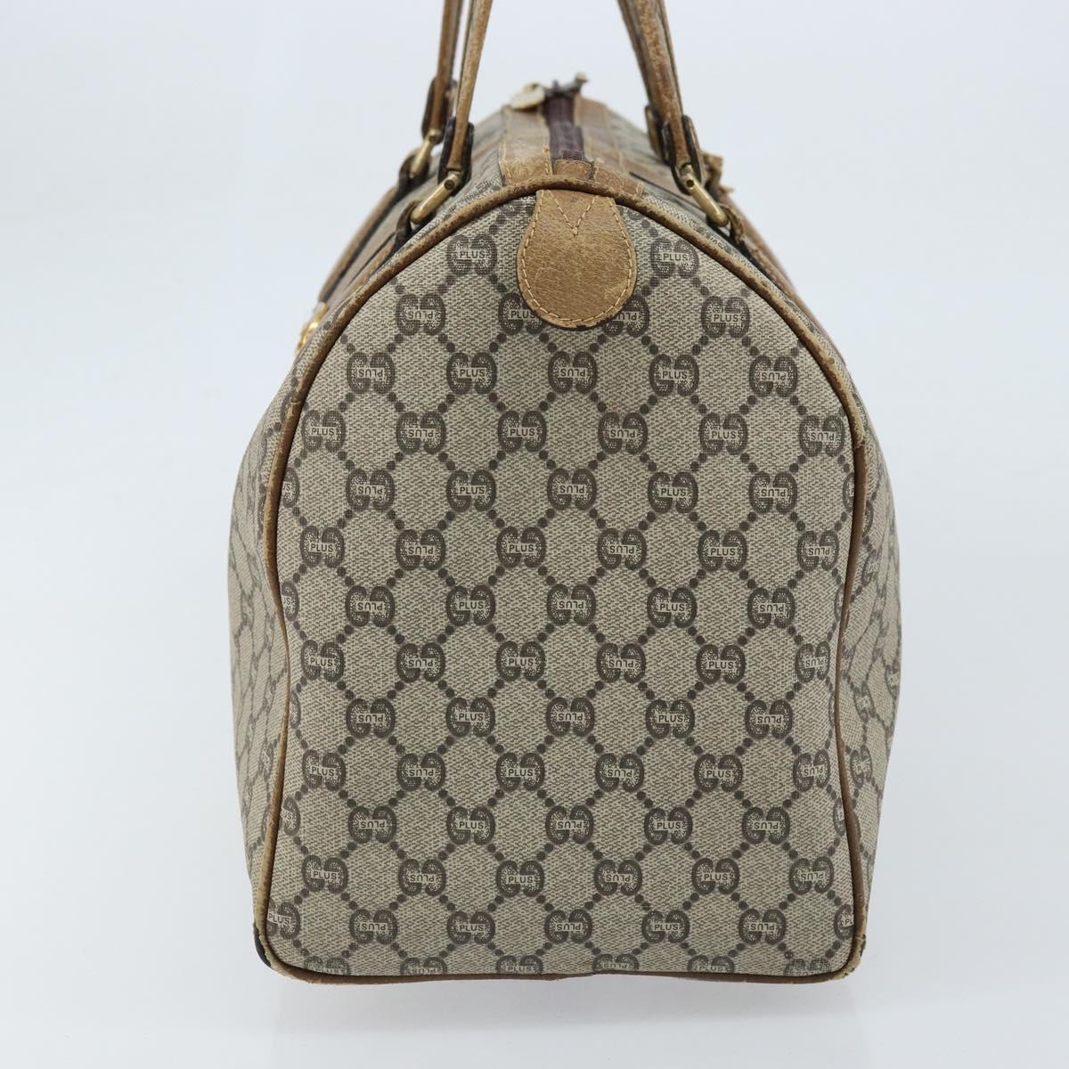 GUCCI GG Plus Supreme Hand Bag PVC Beige Gold Auth ep13270