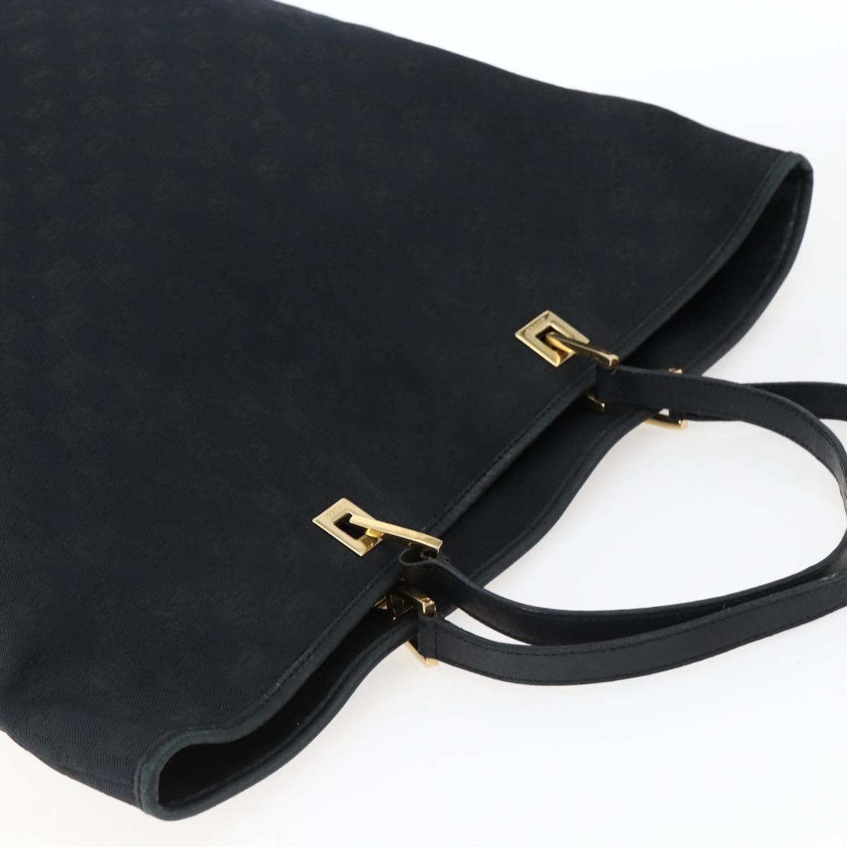 GUCCI GG Canvas Tote Bag Black Gold 002 1097 2404 Auth ep13271