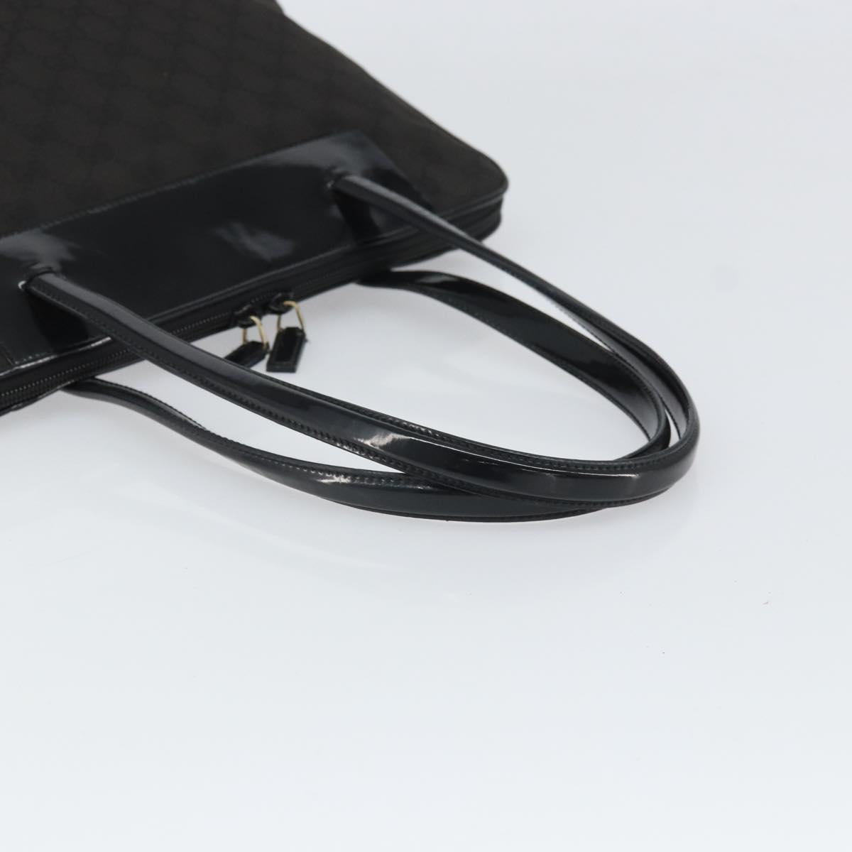 GUCCI GG Canvas Tote Bag Black Gold 002 1122 3444 Auth ep13276