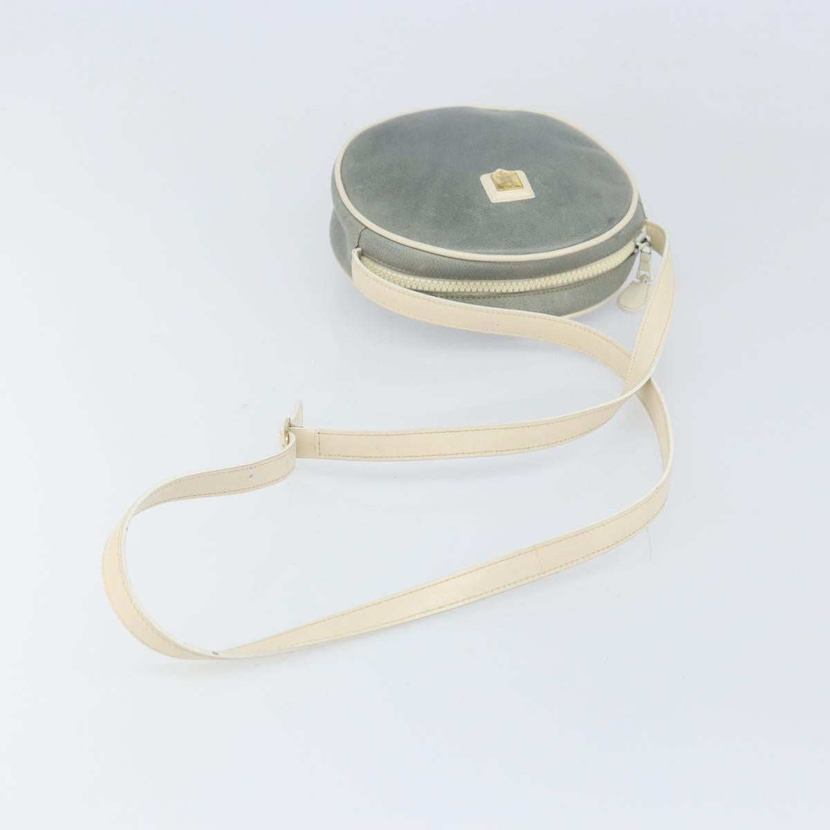 CELINE Shoulder Bag Leather Light Blue Gold Auth ep13281