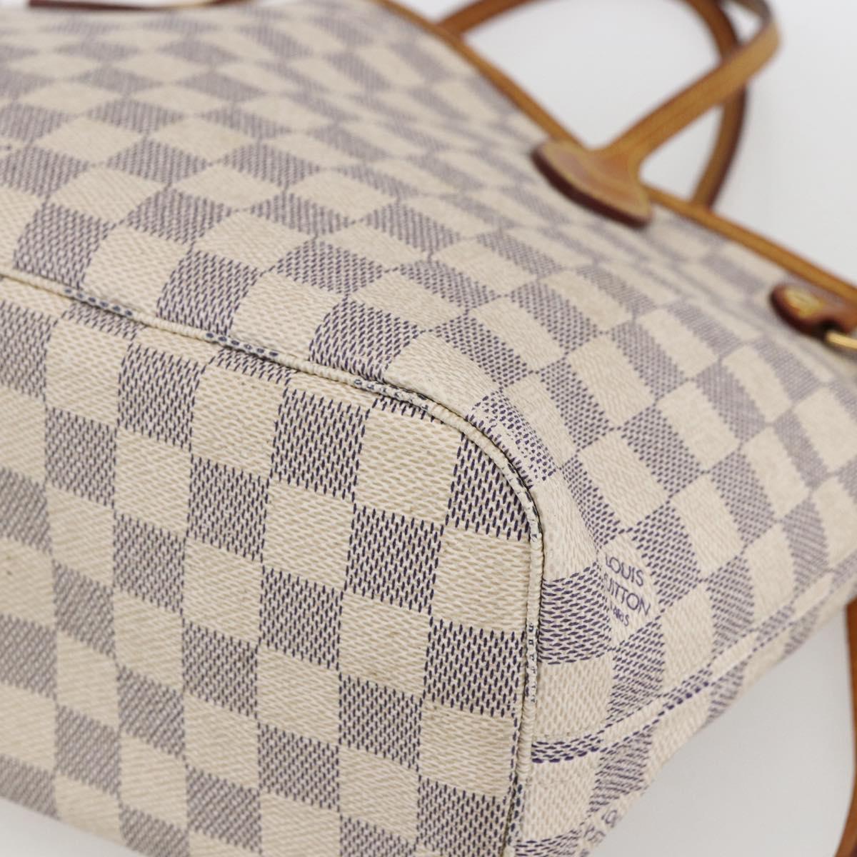 LOUIS VUITTON Damier Azur Neverfull PM Tote Bag N41362 LV Auth ep13282
