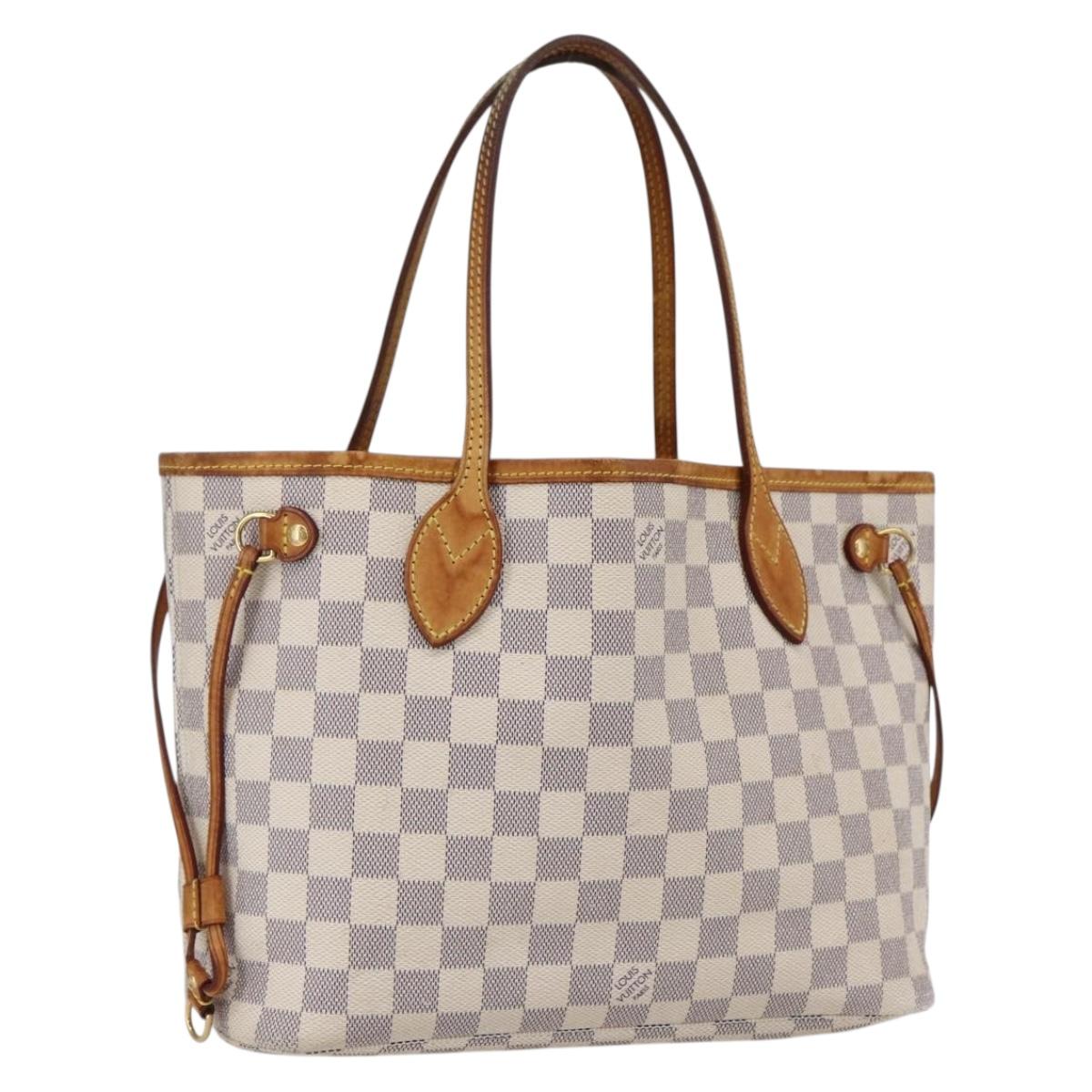LOUIS VUITTON Damier Azur Neverfull PM Tote Bag N41362 LV Auth ep13282
