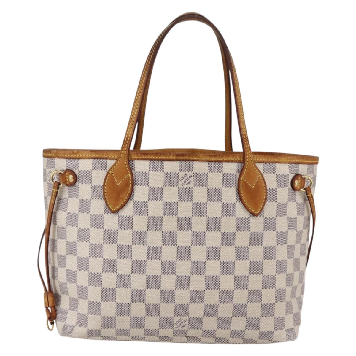 LOUIS VUITTON Damier Azur Neverfull PM Tote Bag N41362 LV Auth ep13282