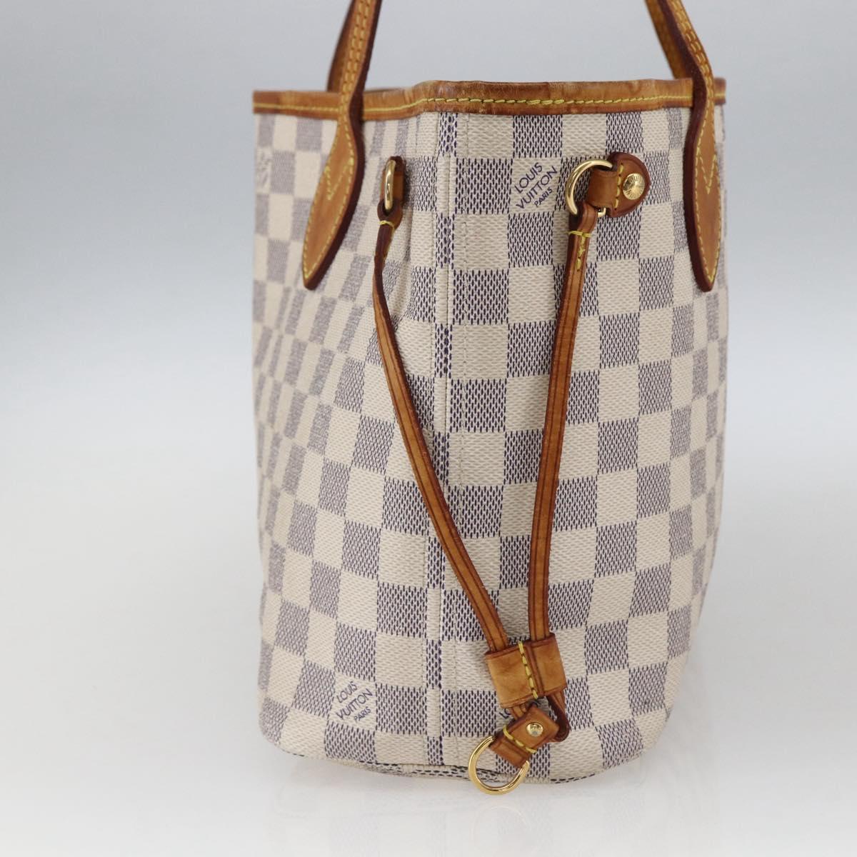 LOUIS VUITTON Damier Azur Neverfull PM Tote Bag N41362 LV Auth ep13282