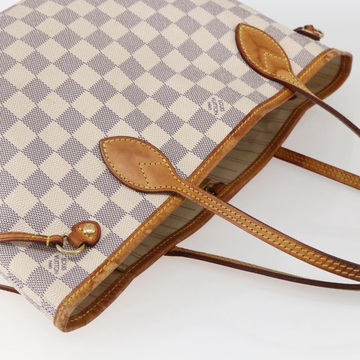 LOUIS VUITTON Damier Azur Neverfull PM Tote Bag N41362 LV Auth ep13282