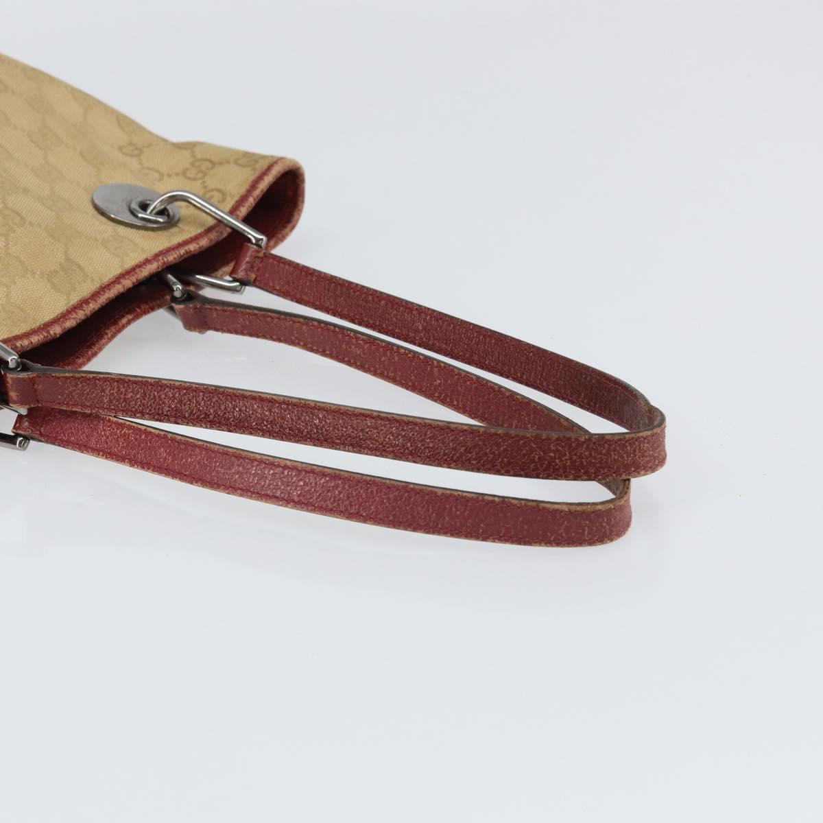 GUCCI GG Canvas Tote Bag Beige Silver 120840 Auth ep13283