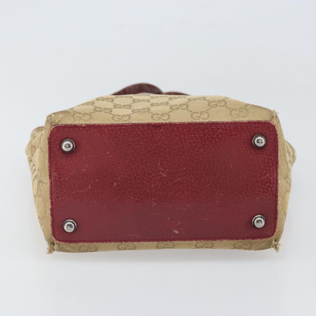 GUCCI GG Canvas Tote Bag Beige Silver 120840 Auth ep13283