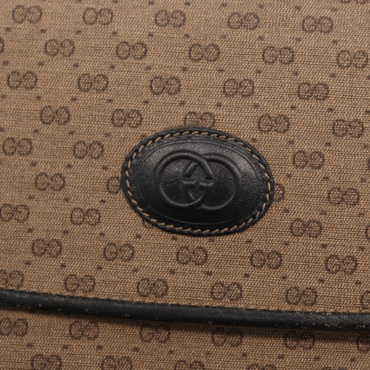 GUCCI Micro GG Supreme Web Sherry Line Bag PVC Beige Silver Auth ep13285