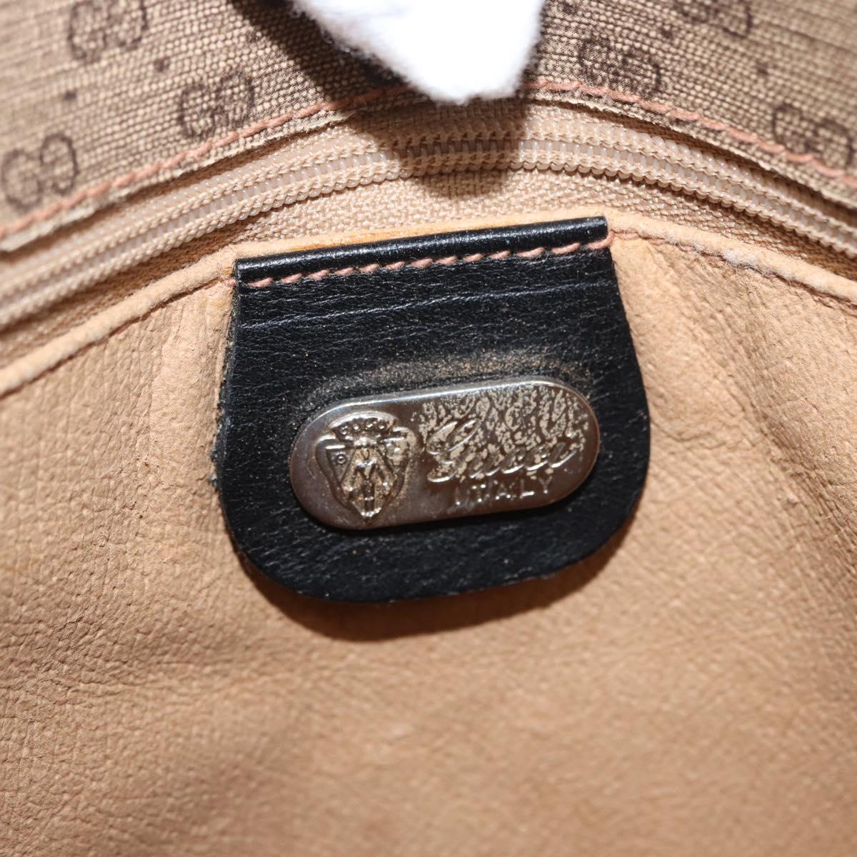 GUCCI Micro GG Supreme Web Sherry Line Bag PVC Beige Silver Auth ep13285