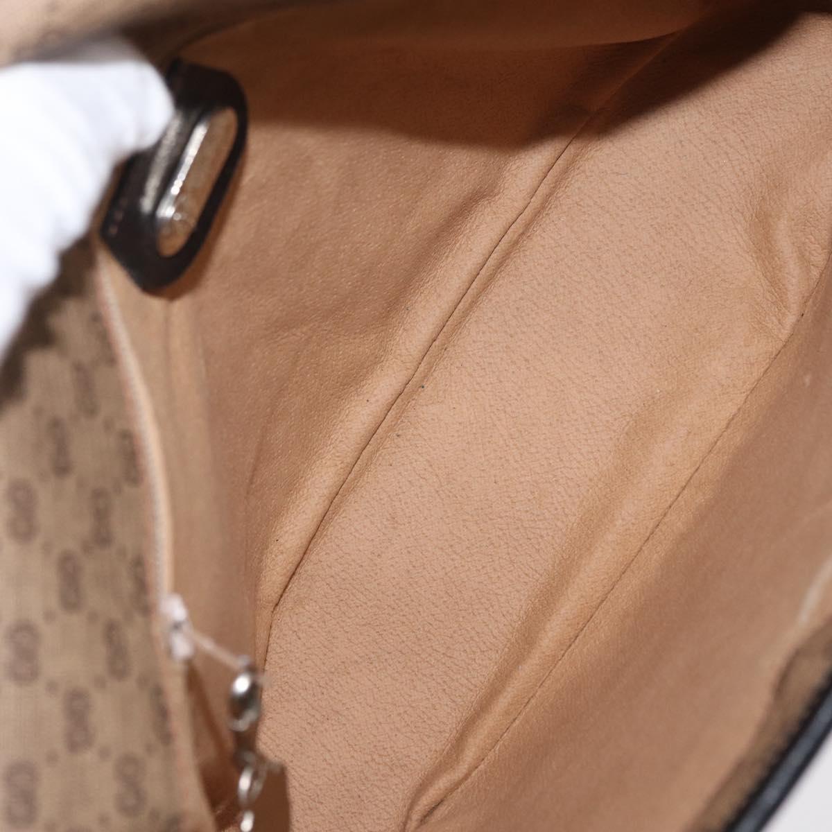 GUCCI Micro GG Supreme Web Sherry Line Bag PVC Beige Silver Auth ep13285