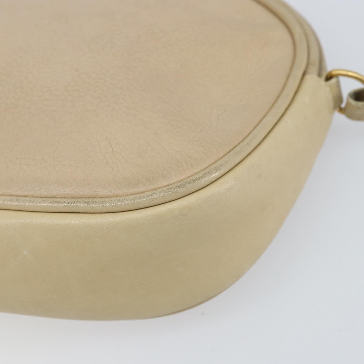 GUCCI Shoulder Bag Leather Beige Gold 007 112 0094 Auth ep13291