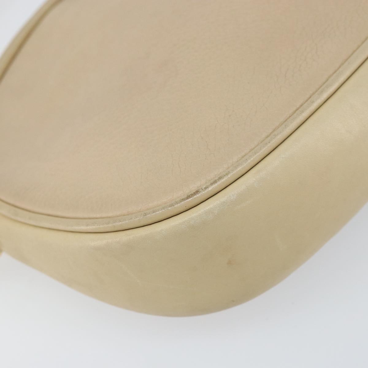 GUCCI Shoulder Bag Leather Beige Gold 007 112 0094 Auth ep13291