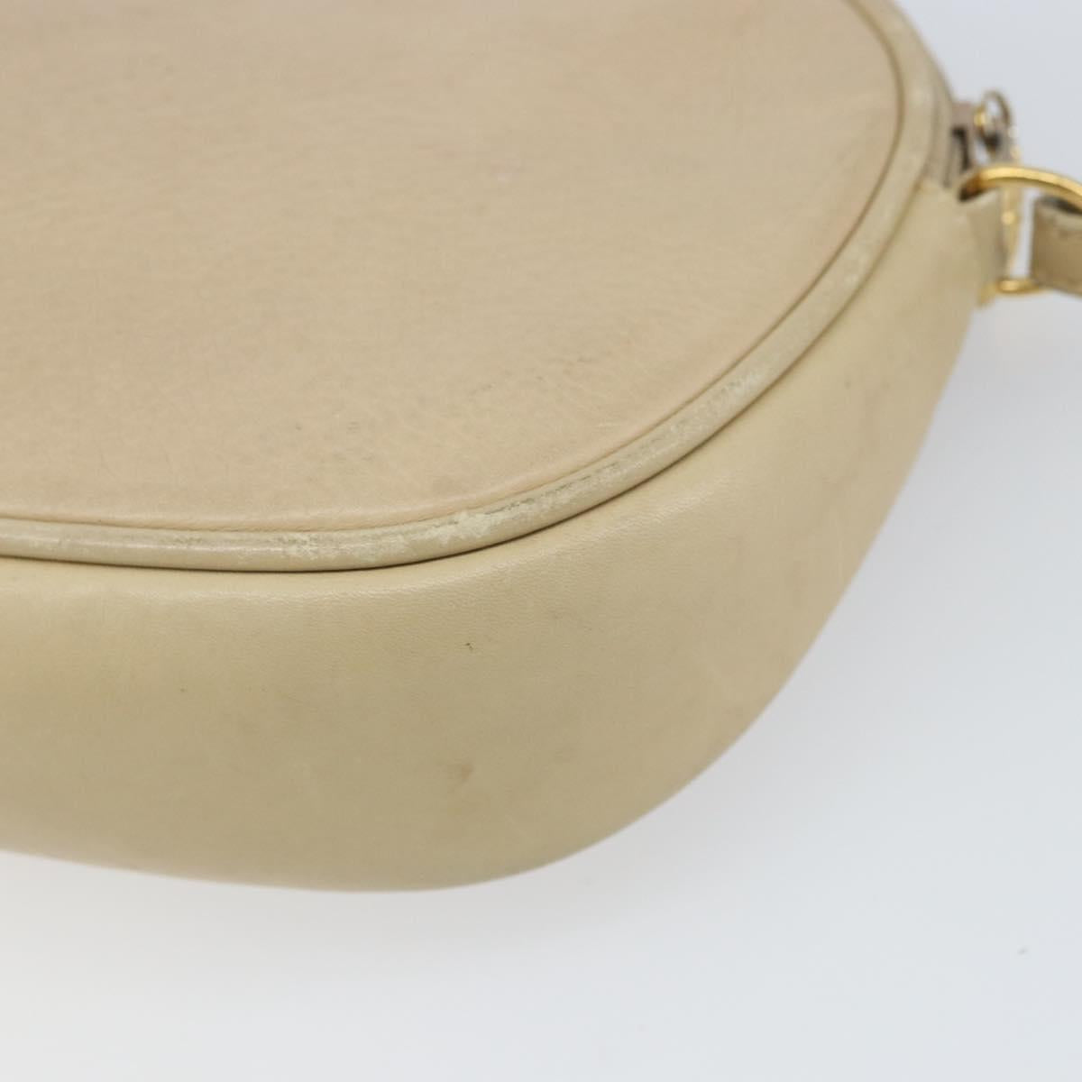 GUCCI Shoulder Bag Leather Beige Gold 007 112 0094 Auth ep13291