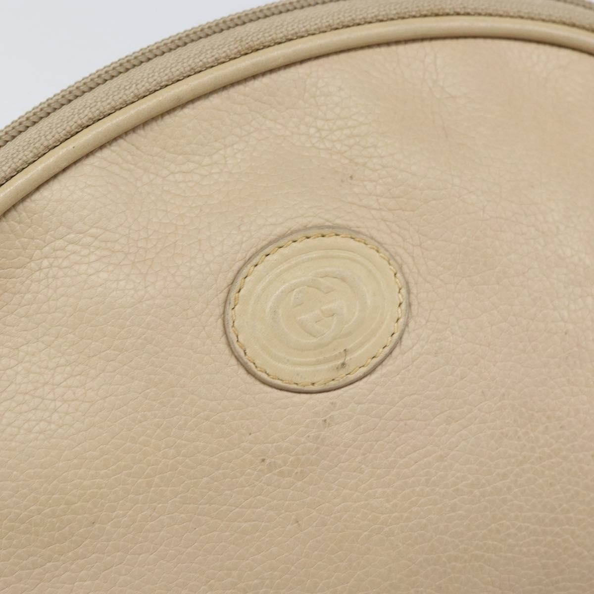 GUCCI Shoulder Bag Leather Beige Gold 007 112 0094 Auth ep13291