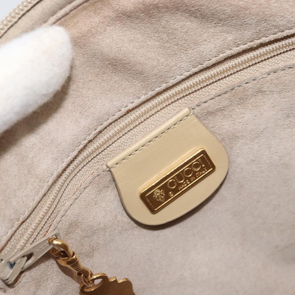 GUCCI Shoulder Bag Leather Beige Gold 007 112 0094 Auth ep13291