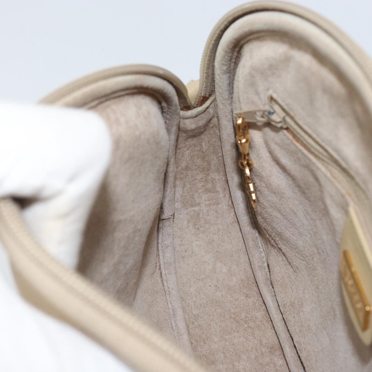 GUCCI Shoulder Bag Leather Beige Gold 007 112 0094 Auth ep13291