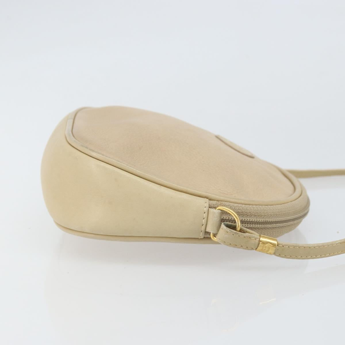 GUCCI Shoulder Bag Leather Beige Gold 007 112 0094 Auth ep13291