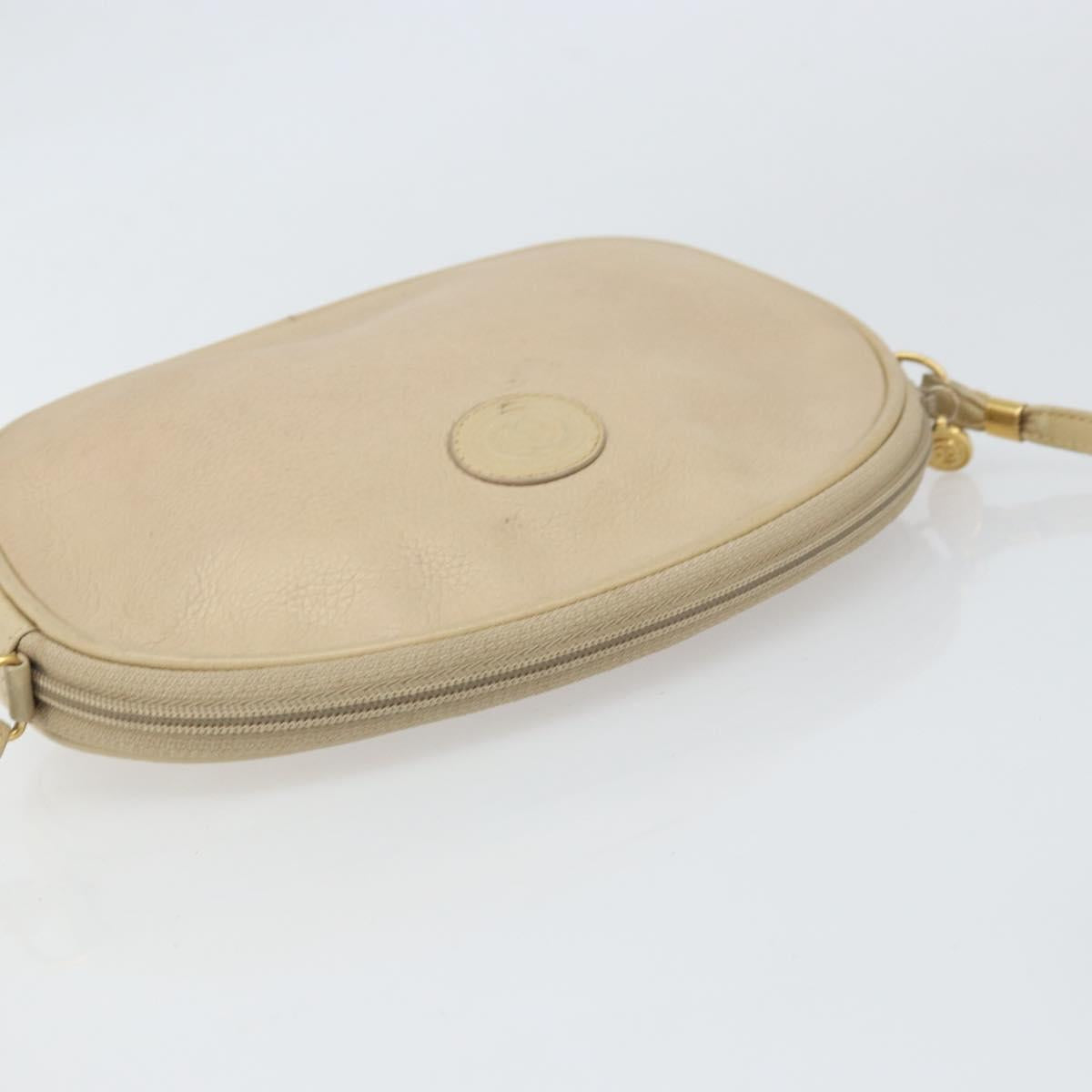 GUCCI Shoulder Bag Leather Beige Gold 007 112 0094 Auth ep13291