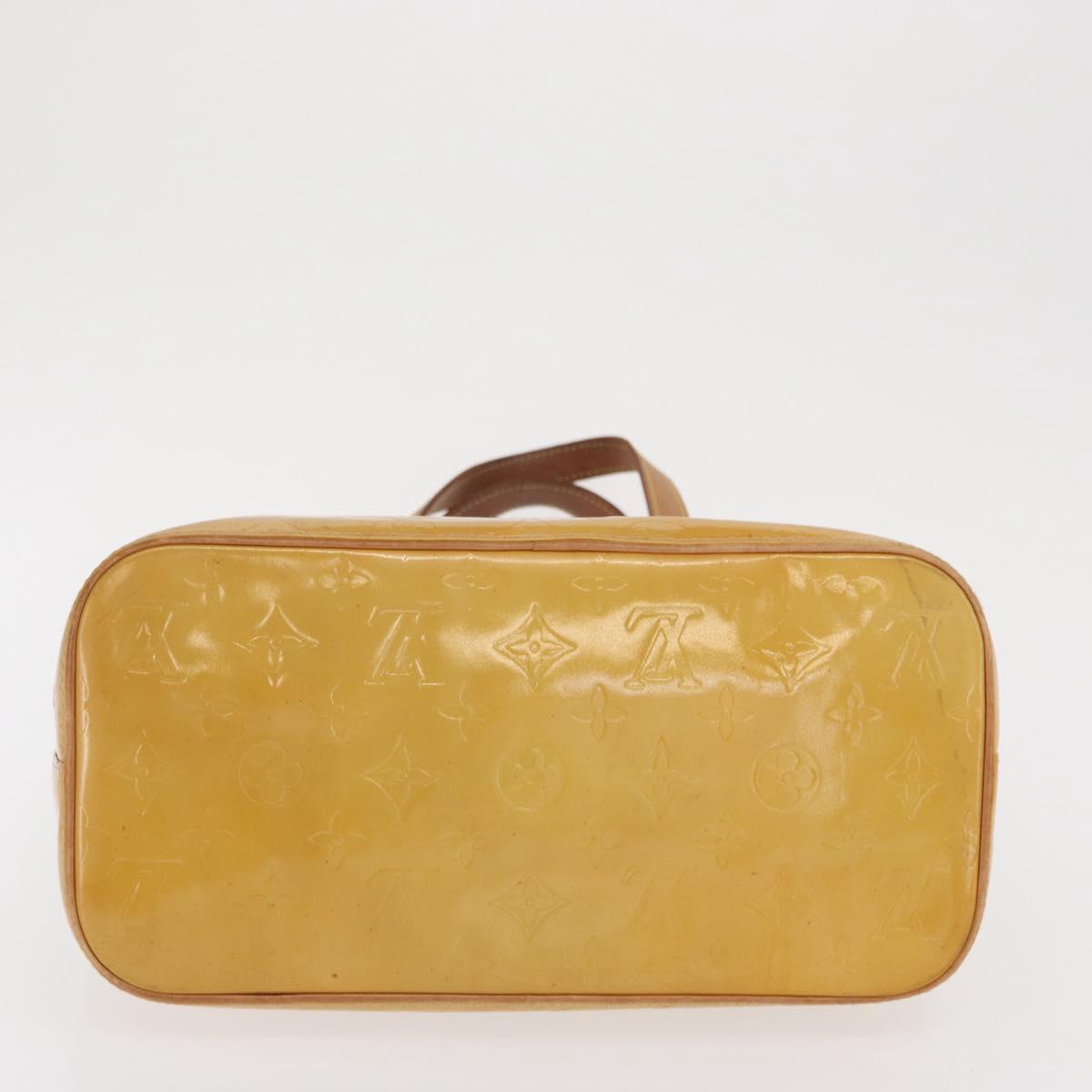 LOUIS VUITTON Monogram Vernis Houston Hand Bag Beige M91004 LV Auth ep13296