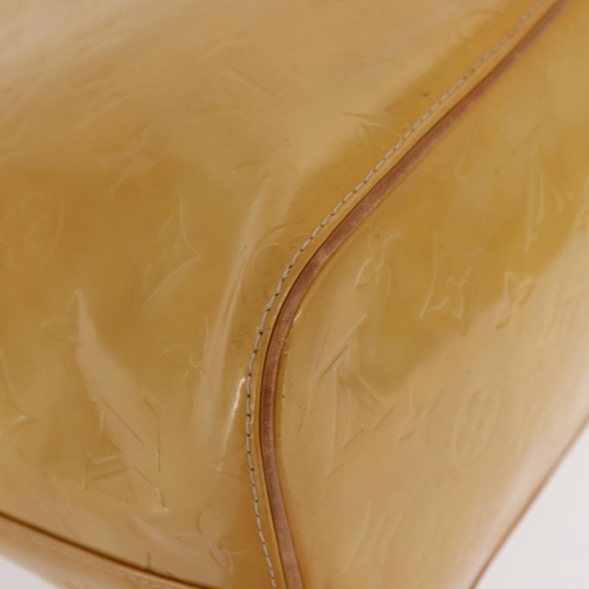 LOUIS VUITTON Monogram Vernis Houston Hand Bag Beige M91004 LV Auth ep13296