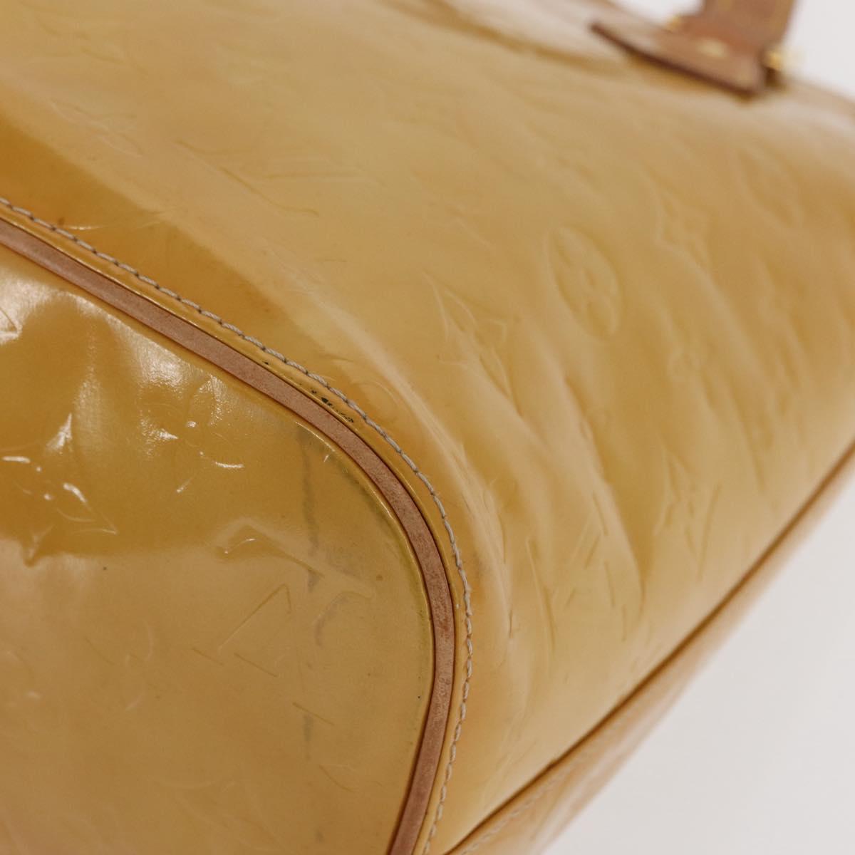 LOUIS VUITTON Monogram Vernis Houston Hand Bag Beige M91004 LV Auth ep13296