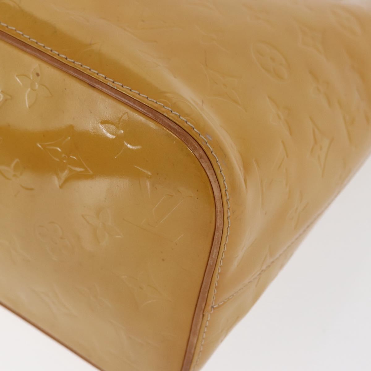 LOUIS VUITTON Monogram Vernis Houston Hand Bag Beige M91004 LV Auth ep13296