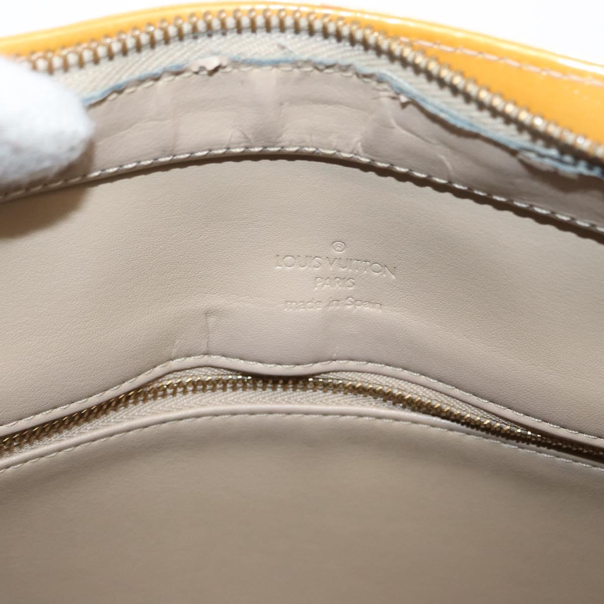 LOUIS VUITTON Monogram Vernis Houston Hand Bag Beige M91004 LV Auth ep13296