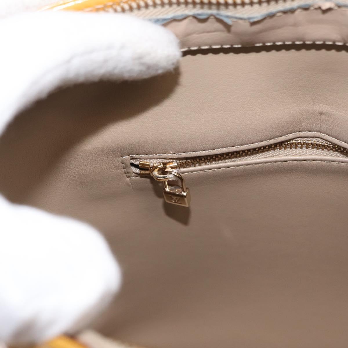 LOUIS VUITTON Monogram Vernis Houston Hand Bag Beige M91004 LV Auth ep13296