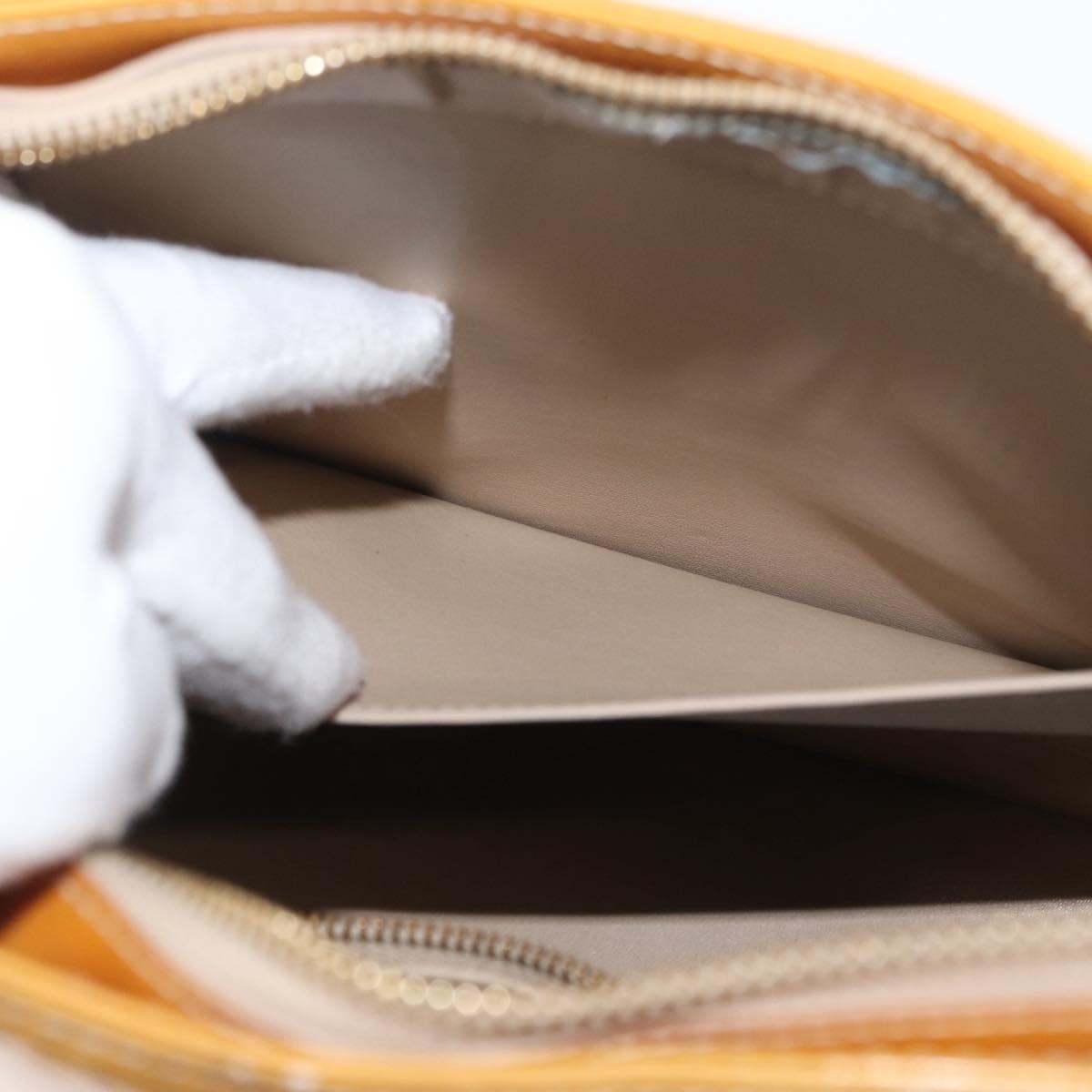 LOUIS VUITTON Monogram Vernis Houston Hand Bag Beige M91004 LV Auth ep13296